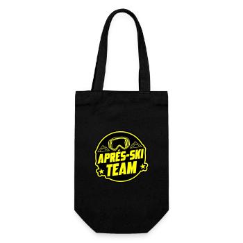Apres Ski Party Team Spruch - Geschenkbeutel für Flaschen - Schwarz - Vorne