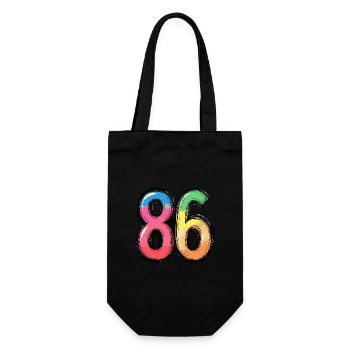 86 Number Colorful - Gift Bag for Bottles - black - Front