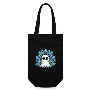 Peacock Bird Halloween Comic Ghost - Gift Bag for Bottles - black - Front
