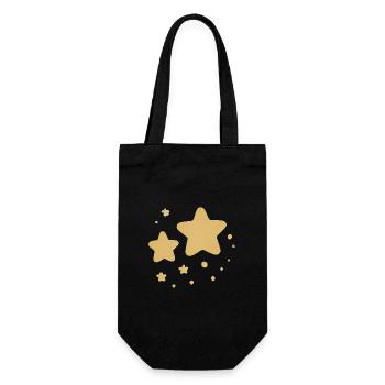 Design ludique d’étoiles jaunes - Sac à bouteille - noir - Devant