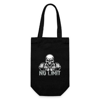 No Limit Hard Workout Skull with Dumbbell - Gift Bag for Bottles - black - Front