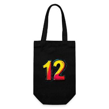 12 Numéro Coloré - Sac à bouteille - noir - Devant