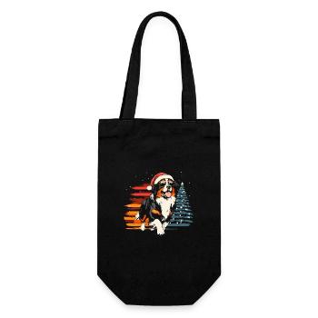 Cool Bernese Mountain Dog Christmas - Gift Bag for Bottles - black - Front