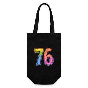76 Number Colorful - Gift Bag for Bottles - black - Front