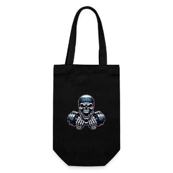 No Limit Workout Bodybuilding Skull with Dumbbell - Gift Bag for Bottles - black - Front