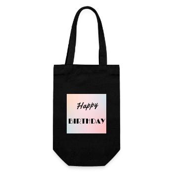 BIRTHDAY,HAPPY BIRTHDAY,HAPPY BIRTHDAY - Gift Bag for Bottles - black - Front