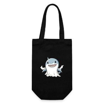 Hai Halloween Comic Geist - Geschenkbeutel für Flaschen - Schwarz - Vorne