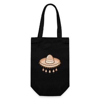 Minimalistische Sombrero-Illustration - Geschenkbeutel für Flaschen - Schwarz - Vorne