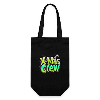 X-Mas Crew Weihnachtlich - Geschenkbeutel für Flaschen - Schwarz - Vorne