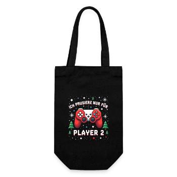 Gamer Gaming Zocken Weihnachten Zocker Player 2 - Geschenkbeutel für Flaschen - Schwarz - Vorne