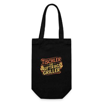 Tischler und Auftragsgriller - Geschenkbeutel für Flaschen - Schwarz - Vorne