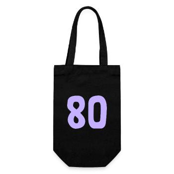 80. 80 JAHRE. 80-JÄHRIGES JUBILÄUM. 80. GEBURTSTAG. - Geschenkbeutel für Flaschen - Schwarz - Vorne