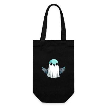 Colibri Oiseau Halloween Bande dessinée Fantôme - Sac à bouteille - noir - Devant