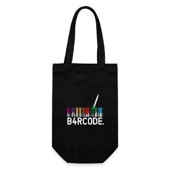 B4RCODE.Painted - Geschenkbeutel für Flaschen - Schwarz - Vorne