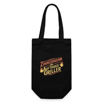 Zimmermann und Auftragsgriller - Geschenkbeutel für Flaschen - Schwarz - Vorne