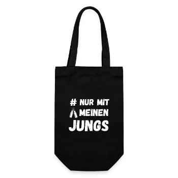 # Nur mit meinen Jungs Stammtisch Anstoßen Bier - Geschenkbeutel für Flaschen - Schwarz - Vorne