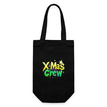 Weihnachten X-Mas Crew - Geschenkbeutel für Flaschen - Schwarz - Vorne