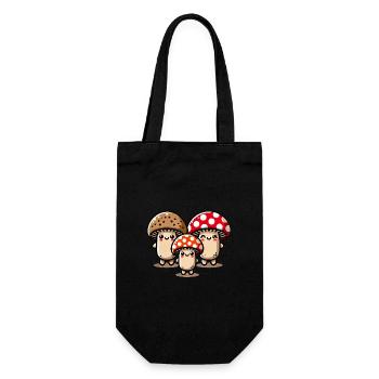 Drôle Mignon Champignon Dessin Animé - Sac à bouteille - noir - Devant