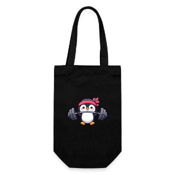 Penguin Workout Dumbbell Bench Press Fitness - Gift Bag for Bottles - black - Front