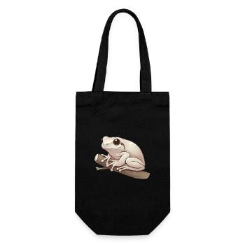Realistic Tree Frog Soft Illustration - Gift Bag for Bottles - black - Front
