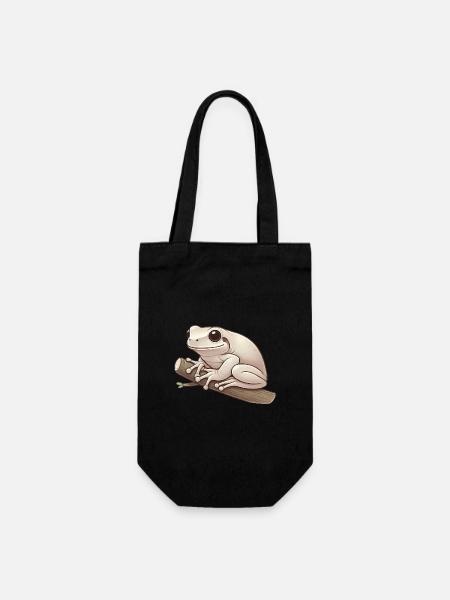 Realistic Tree Frog Soft Illustration - Gift Bag for Bottles - black