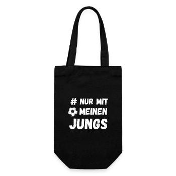 # Nur mit meinen Jungs Fußball Stammtisch Verein - Geschenkbeutel für Flaschen - Schwarz - Vorne