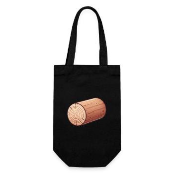 Rustic Wooden Log Illustration - Gift Bag for Bottles - black - Front