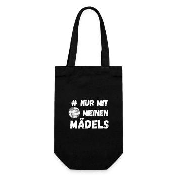 Mädels Frauen Fussball #nur mit meinen Mädels - Geschenkbeutel für Flaschen - Schwarz - Vorne