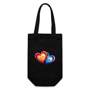 Colorful Hearts - Gift Bag for Bottles - black - Front