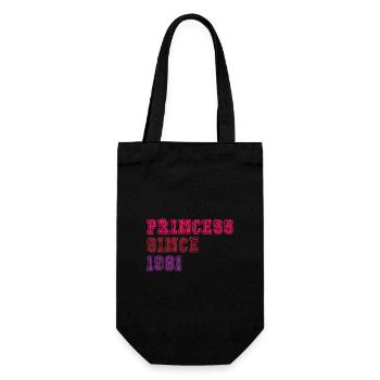 1981 Geburtstag Prinzessin - Geschenkbeutel für Flaschen - Schwarz - Vorne