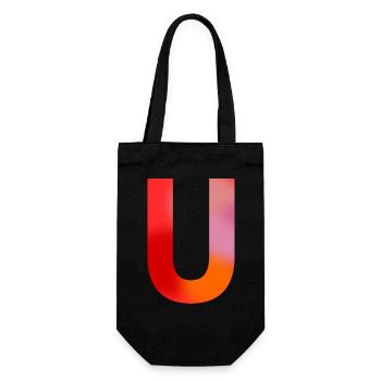 LETTER U - Gift Bag for Bottles - black - Front