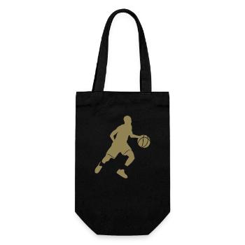 Basketballer Silhouette - Geschenkbeutel für Flaschen - Schwarz - Vorne