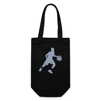 Basketballer Silhouette - Geschenkbeutel für Flaschen - Schwarz - Vorne