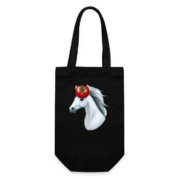 Horse's Head Tomato - Creative Horse & Vegetable Design - Gift Bag for Bottles - black - Front