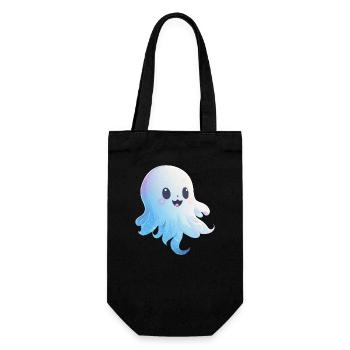 Spectre Kawaii Rieur : Doux - Sac à bouteille - noir - Devant
