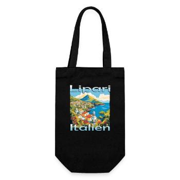 Italien Lipari Sizilien Faszinierendes Design - Geschenkbeutel für Flaschen - Schwarz - Vorne