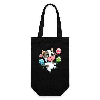 Osterei Kuh & Bulle Jonglieren Artist Design - Geschenkbeutel für Flaschen - Schwarz - Vorne