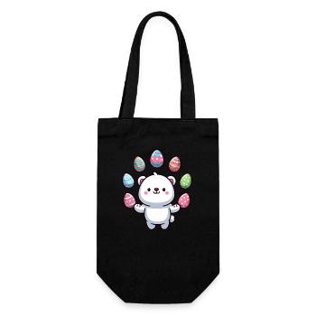 Conception d’oeuf de Pâques d’ours polaire de dessin animé - Sac à bouteille - noir - Devant