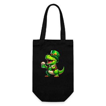 Chemise de fête amusante T-Rex Beer de la Saint-Patrick - Sac à bouteille - noir - Devant
