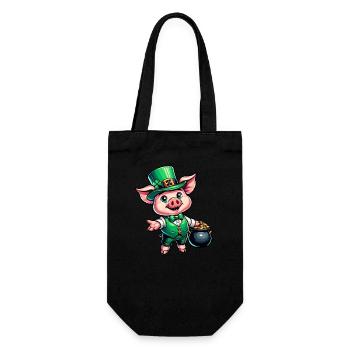 Doux cochon de la Saint-Patrick - Sac à bouteille - noir - Devant