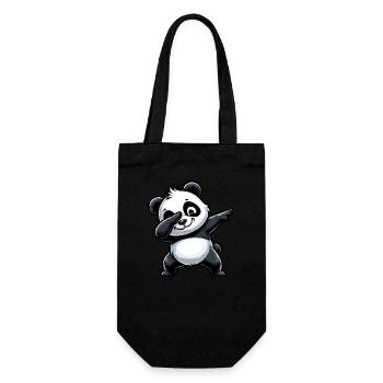 Panda Cute Cartoon Dab Dabbing - Gift Bag for Bottles - black - Front
