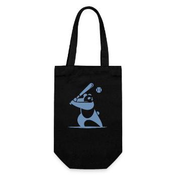 Minimalistische Panda-Baseball-Silhouette - Geschenkbeutel für Flaschen - Schwarz - Vorne