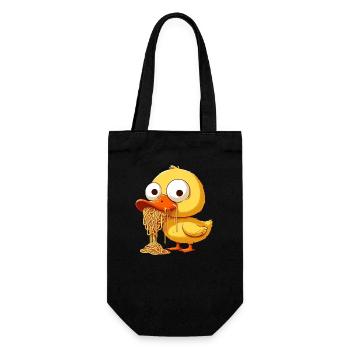 Cute Duck Clumsy Spaghetti Lover - Gift Bag for Bottles - black - Front