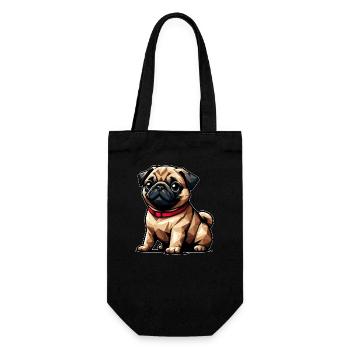 Geometric Pug Design Dog Polygon Art - Gift Bag for Bottles - black - Front