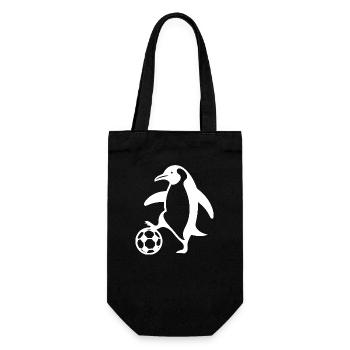 variation 29240Pinguin Fußball Silhouette Minimali - Geschenkbeutel für Flaschen - Schwarz - Vorne