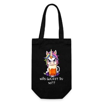 Beer Sayings Unicorn Unicorn - What are you looking at - Gift Bag for Bottles - black - Front