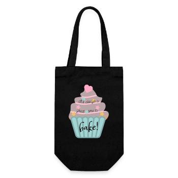 It's always a great time to bake! - Geschenkbeutel für Flaschen - Schwarz - Vorne