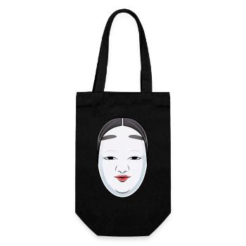 Japanische Kabuki Noh Maske - Anime Shirt - Geschenkbeutel für Flaschen - Schwarz - Vorne