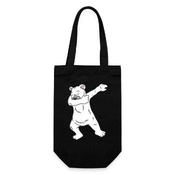 Weihnachten Eisbär Dabbing Polarbär Dab Design - Geschenkbeutel für Flaschen - Schwarz - Vorne