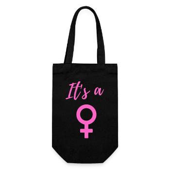 Baby Announcement Pregnancy - Girl - Surprise - Gift Bag for Bottles - black - Front